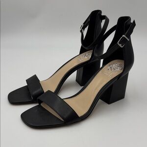 Vince Camuto Margry Elegant Black Block Heel Sandals